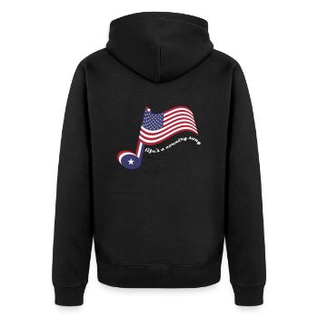 Das Leben ist ein Country-Song - Unisex Premium Bio Zip Hoodie - Schwarz - Hinten - Nico (187cm)