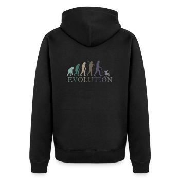 CHIHUAHUA Evolution - Unisex Premium Organic Zip Hoodie - black - Back - Nico (187cm)