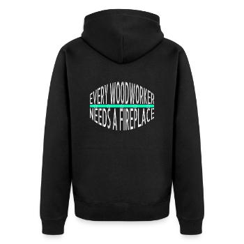 job union carpenter cabinetmaker axes - Unisex Premium Bio Zip Hoodie - Schwarz - Hinten - Nico (187cm)