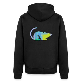 Maus - Unisex Premium Bio Zip Hoodie - Schwarz - Hinten - Nico (187cm)