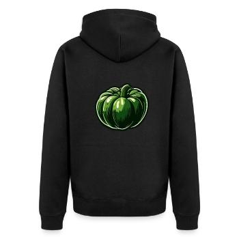 Food / Vegetables / Market / Vitamins / Design - Unisex Premium Organic Zip Hoodie - black - Back - Nico (187cm)