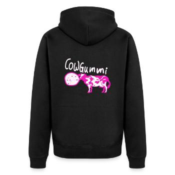 Cow Chewing Gum Cows - Unisex Premium Organic Zip Hoodie - black - Back - Nico (187cm)