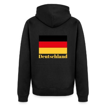 Drapeau de l’Allemagne Allemagne Fierté allemande - - Veste à capuche bio Premium Unisexe - noir - Dos - Nico (187cm)