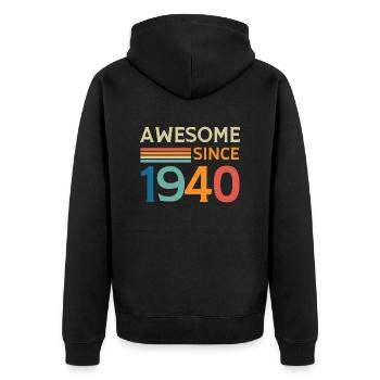 Awesome since 1940 - Veste à capuche bio Premium Unisexe - noir - Dos - Nico (187cm)
