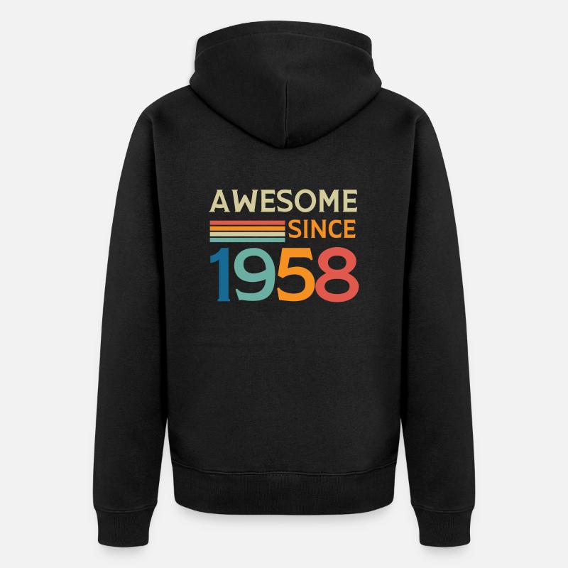 Awesome since 1958 - Veste à capuche bio Premium Unisexe - noir