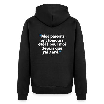 Citation célèbre footballeur - Veste à capuche bio Premium Unisexe - noir - Dos - Nico (187cm)