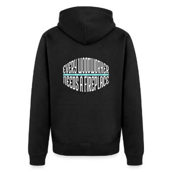 Woodworking Jackhammer Funny Quote Carpentry - Unisex Premium Organic Zip Hoodie - black - Back - Nico (187cm)
