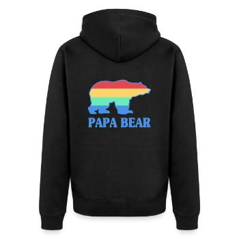 Dad bear gift father father's day - Unisex Premium Organic Zip Hoodie - black - Back - Nico (187cm)