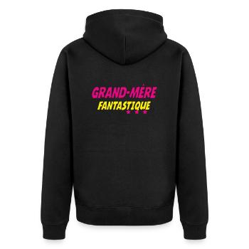 Grand Mère FANTASTIQUE - Veste à capuche bio Premium Unisexe - noir - Dos - Nico (187cm)