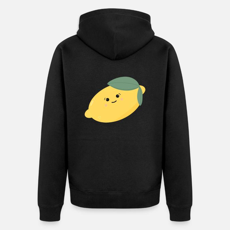 Citron Doux Kawaii - Veste à capuche bio Premium Unisexe - noir