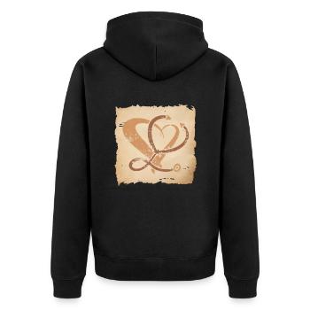 Arzt / Krankenschwester Vintage Stethoskop Art - Unisex Premium Bio Zip Hoodie - Schwarz - Hinten - Nico (187cm)