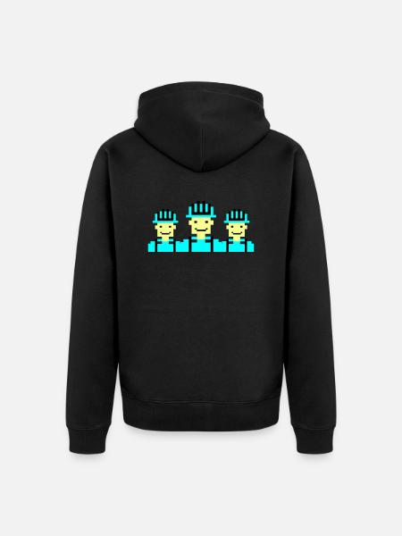Construction Worker Pixel 02 - Unisex Premium Organic Zip Hoodie - black