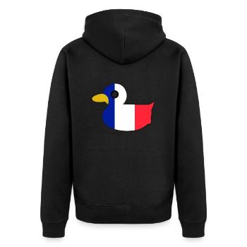 France Duck For French People who Love France - Unisex Premium Organic Zip Hoodie - black - Back - Nico (187cm)