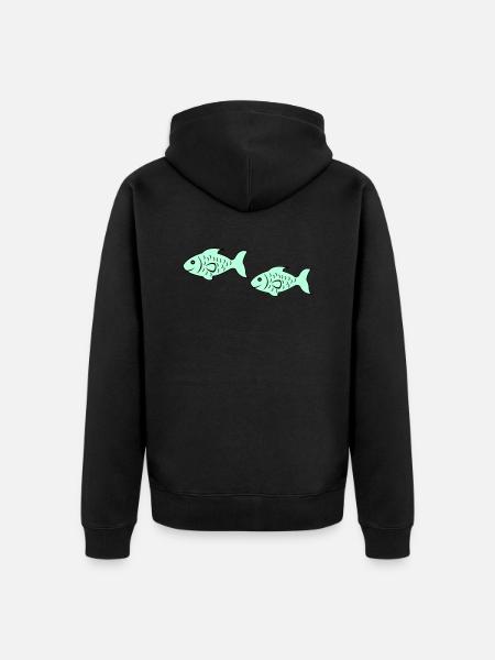 fish2 - Unisex Premium Organic Zip Hoodie - black