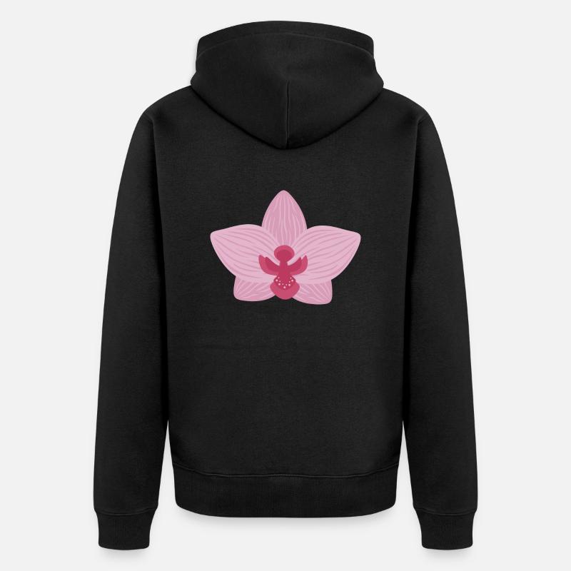 Orchidée lilas - Veste à capuche bio Premium Unisexe - noir