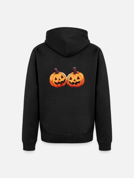 Pumpkins Comic - Unisex Premium Organic Zip Hoodie - black