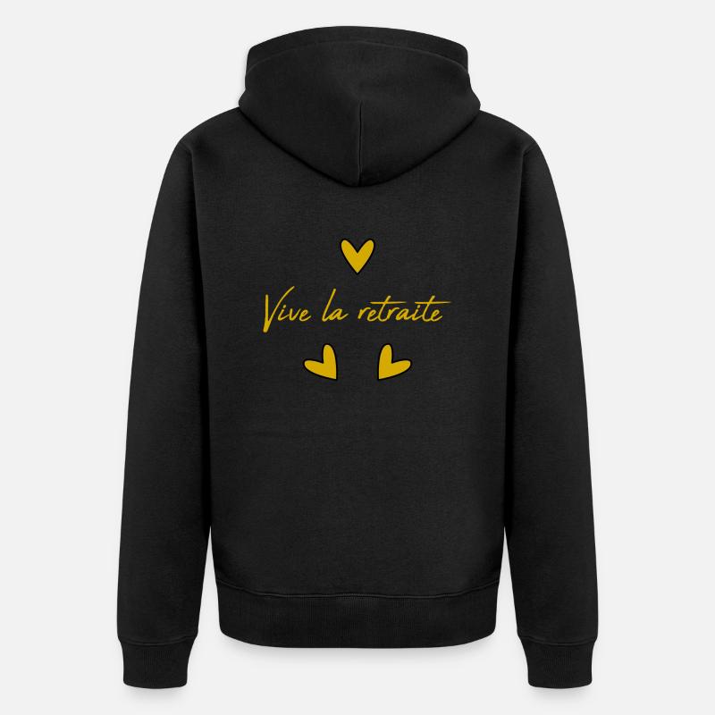 RETRAITE. BONNE RETRAITE. JOYEUSE RETRAITE - Veste à capuche bio Premium Unisexe - noir