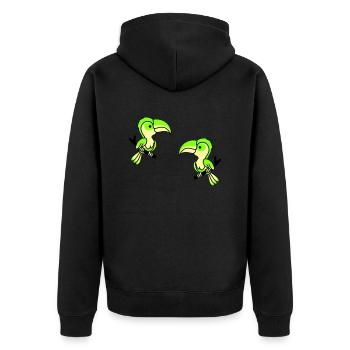 Perroquet 2 - Veste à capuche bio Premium Unisexe - noir - Dos - Nico (187cm)