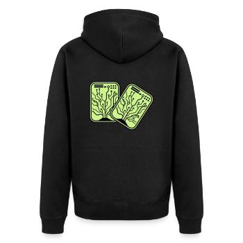 Micro Chip 2 - Unisex Premium Organic Zip Hoodie - black - Back - Nico (187cm)