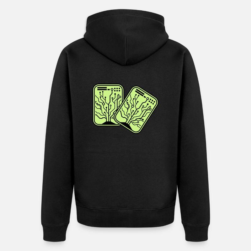 micro chip 2 - Unisex Premium Bio Zip Hoodie - Schwarz