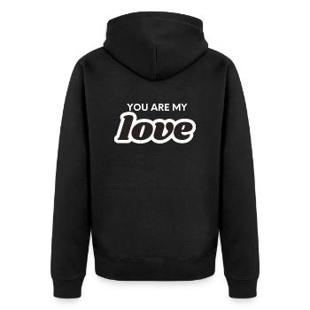 Tu es mon amour - Veste à capuche bio Premium Unisexe - noir - Dos - Nico (187cm)