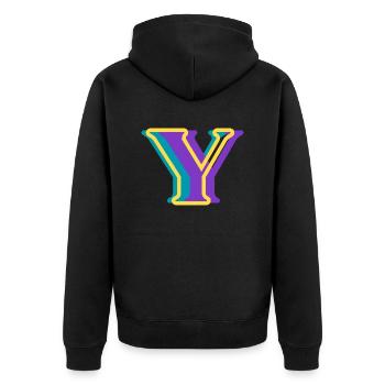 Multicolored letter y - Unisex Premium Organic Zip Hoodie - black - Back - Nico (187cm)