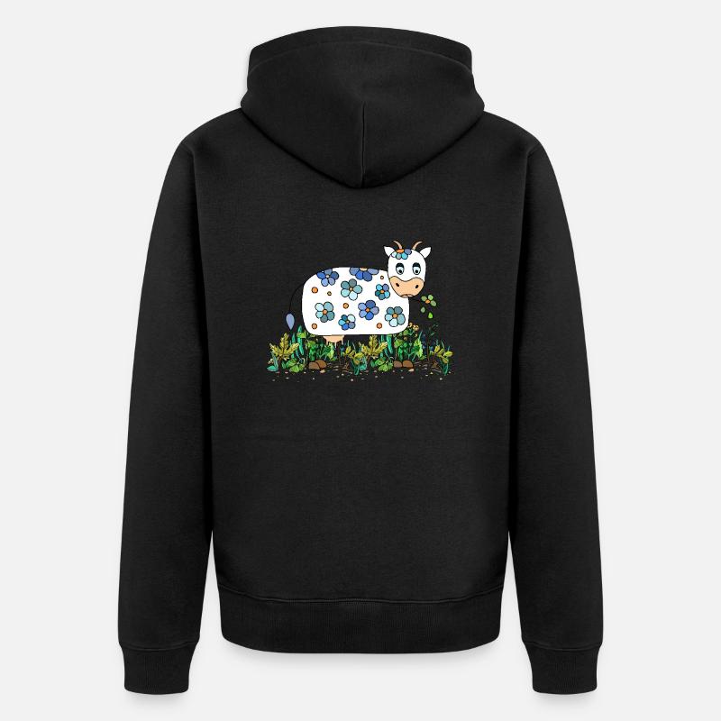 Kuh - Unisex Premium Bio Zip Hoodie - Schwarz