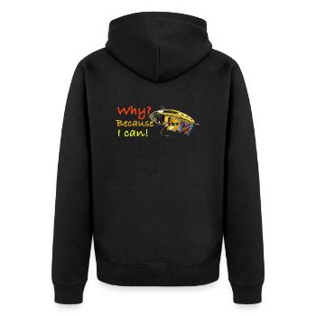 Why because i can Ghost Fly - Unisex Premium Organic Zip Hoodie - black - Back - Nico (187cm)