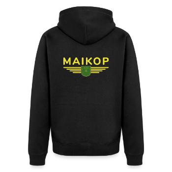 Maikop Design – For fans of the capital city of Adygea - Unisex Premium Organic Zip Hoodie - black - Back - Nico (187cm)