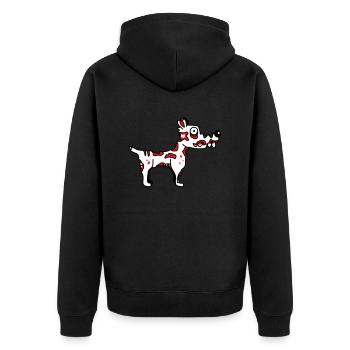 Dog Zombie Undead Halloween Horror Corpse Creepy - Unisex Premium Organic Zip Hoodie - black - Back - Nico (187cm)