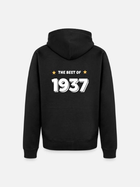 Best of 1937 - Unisex Premium Organic Zip Hoodie - black