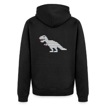 Dinosaurier Dinosaurier Dinosaurier T-Rex - Unisex Premium Bio Zip Hoodie - Schwarz - Hinten - Nico (187cm)
