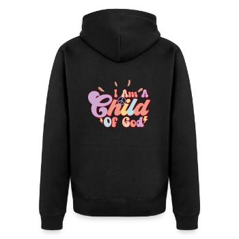 Je suis un enfant de Dieu - Veste à capuche bio Premium Unisexe - noir - Dos - Nico (187cm)