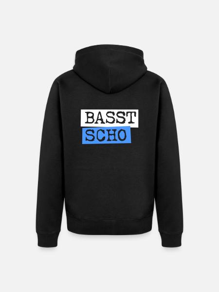 Basst Scho - Unisex Premium Bio Zip Hoodie - Schwarz