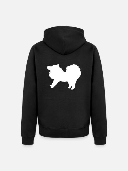 Spitz weiß - Unisex Premium Bio Zip Hoodie - Schwarz