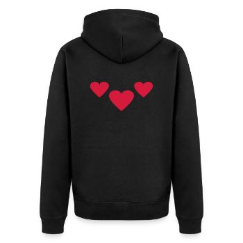 love - Unisex Premium Bio Zip Hoodie - Schwarz - Hinten - Nico (187cm)
