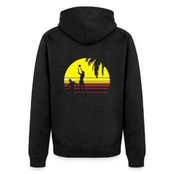 BEACH VOLLEY PALME - Veste à capuche bio Premium Unisexe - noir - Dos - Nico (187cm)
