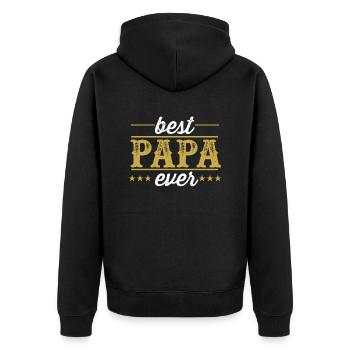 "Best papa ever" t-shirt humour papa père - Veste à capuche bio Premium Unisexe - noir - Dos - Nico (187cm)