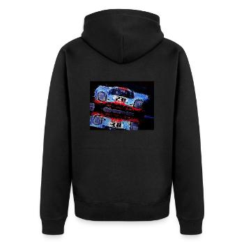 Motor Racing - Unisex Premium Bio Zip Hoodie - Schwarz - Hinten - Nico (187cm)