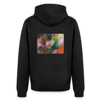 Art - Gemälde - Unisex Premium Bio Zip Hoodie - Schwarz - Hinten - Nico (187cm)