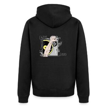 Music My Drug - Veste à capuche bio Premium Unisexe - noir - Dos - Nico (187cm)