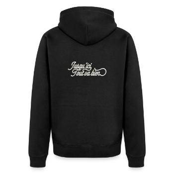 Tout va bien cadeau cool - Veste à capuche bio Premium Unisexe - noir - Dos - Nico (187cm)