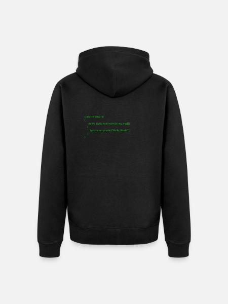 Java Hello World - Veste à capuche bio Premium Unisexe - noir