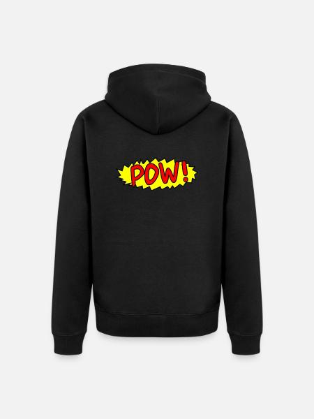 Pow - Unisex Premium Organic Zip Hoodie - black