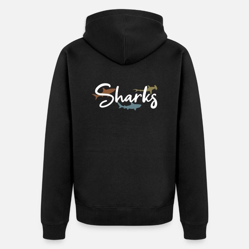 requins - Veste à capuche bio Premium Unisexe - noir