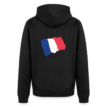 Drapeau de France dessin 2 - Veste à capuche bio Premium Unisexe - noir - Dos - Nico (187cm)