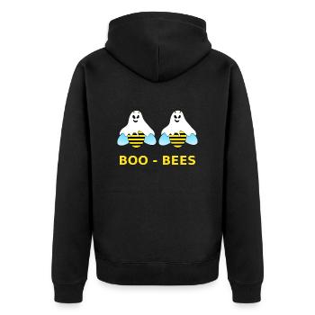 Boo Bees Ghost Bees Halloween Gift Idea - Unisex Premium Organic Zip Hoodie - black - Back - Nico (187cm)