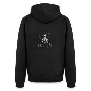 Wintersport - Unisex Premium Bio Zip Hoodie - Schwarz - Hinten - Nico (187cm)