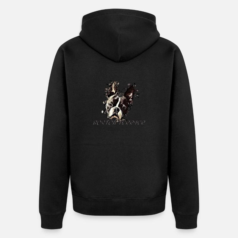 Boston Terrier Comic - Veste à capuche bio Premium Unisexe - noir