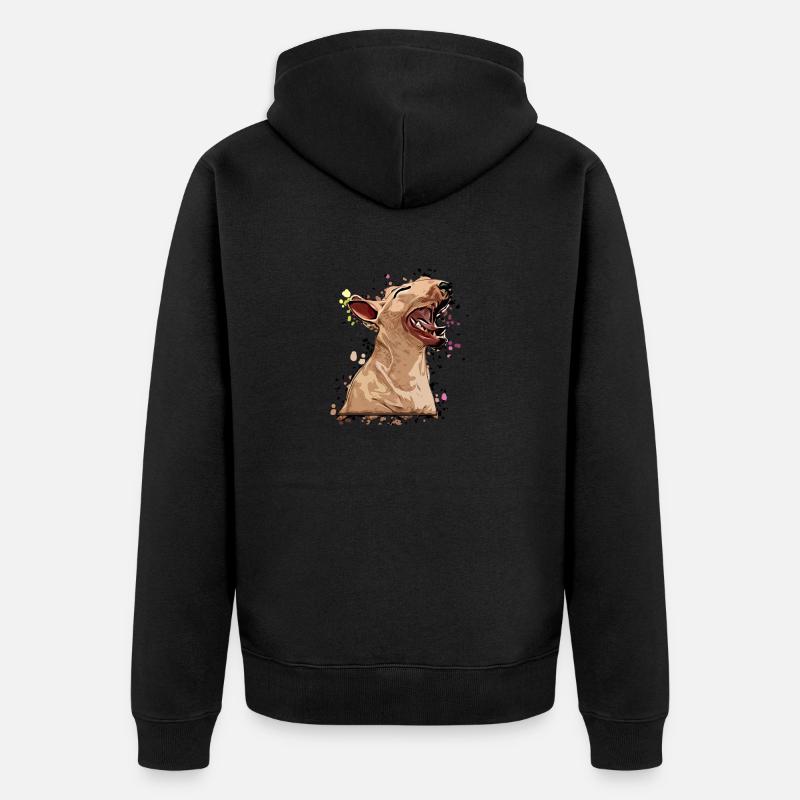 Miniatur Bullterrier Comic 5 - Unisex Premium Bio Zip Hoodie - Schwarz